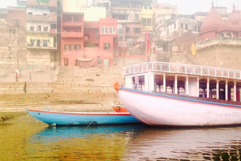 the river, boats and ghats in uttar pradesh, india