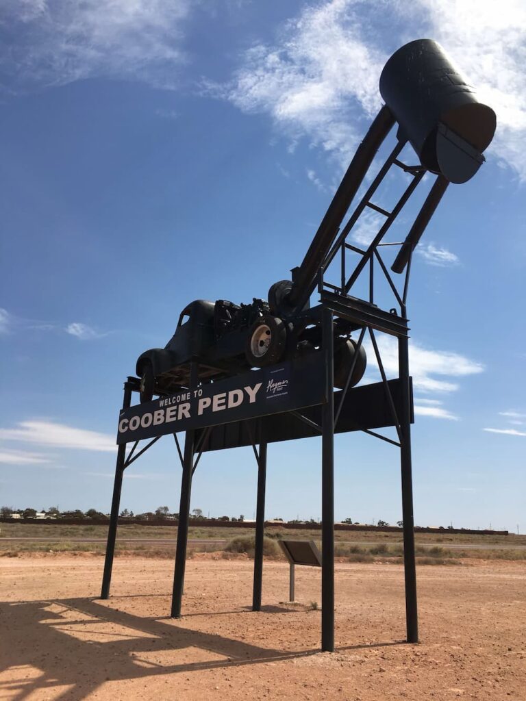 On the way to Uluru and Kata Tjuta is the town of Coober Pedy.