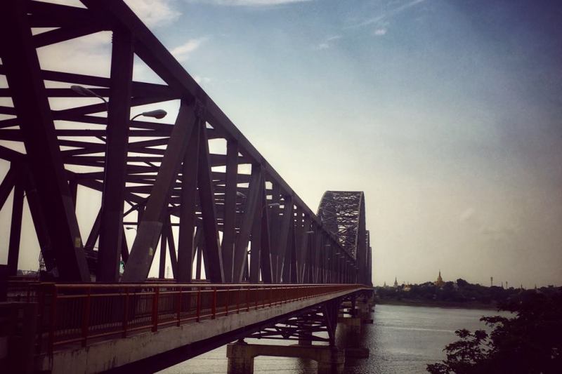 Bridge over river in Myanmar