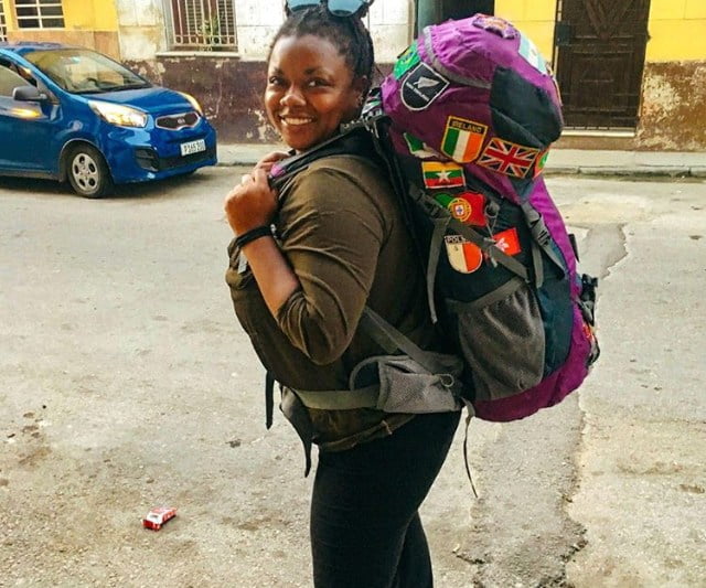 Meredith backpacking in Havana, Cuba