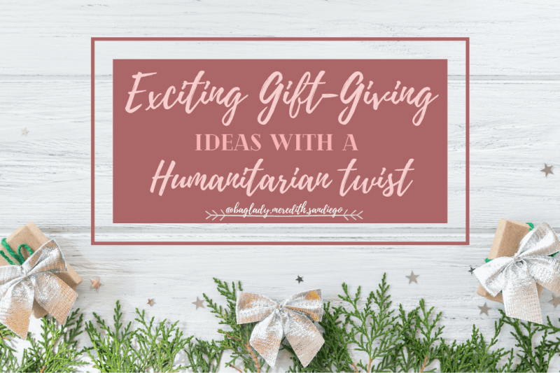 Exciting Gift-giving ideas with a humanitarian twist pin by Meredith with bows and vegetation and stars pinned to a white board