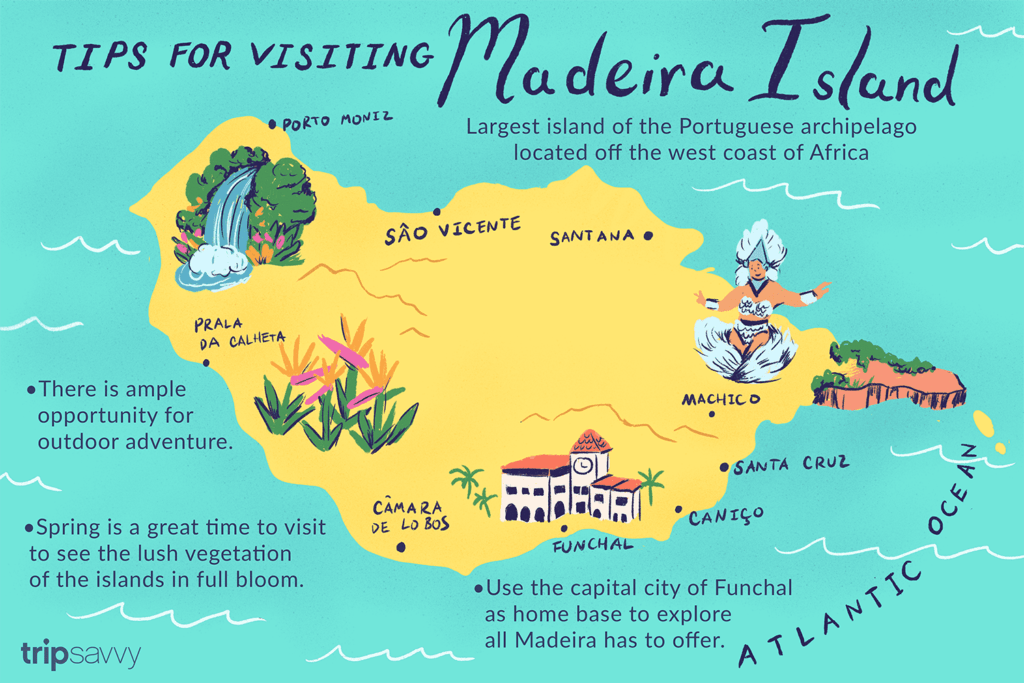 A map for planning solo female traveling in Madeira, Portugal