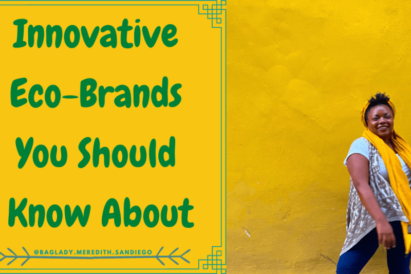 innovative eco brands you should know about pin with Meredith in background against a yellow wall