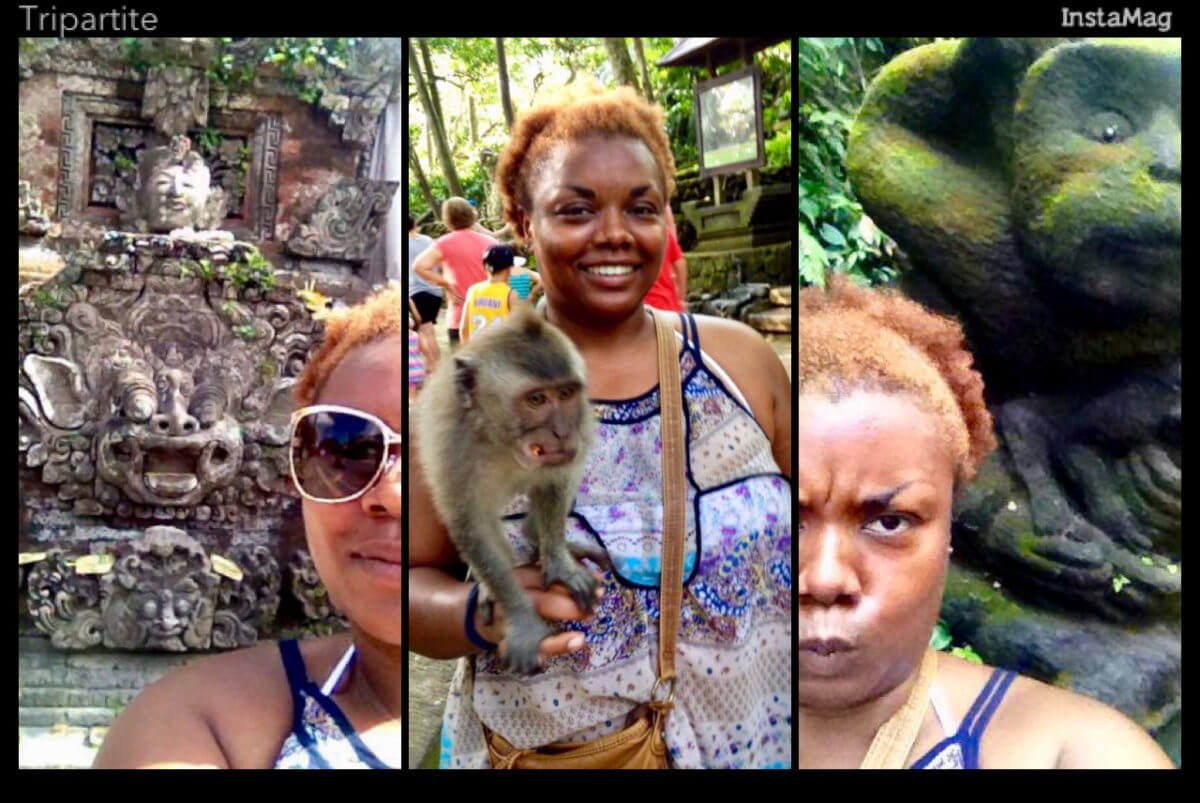 Monkeying around while solo in Bali.